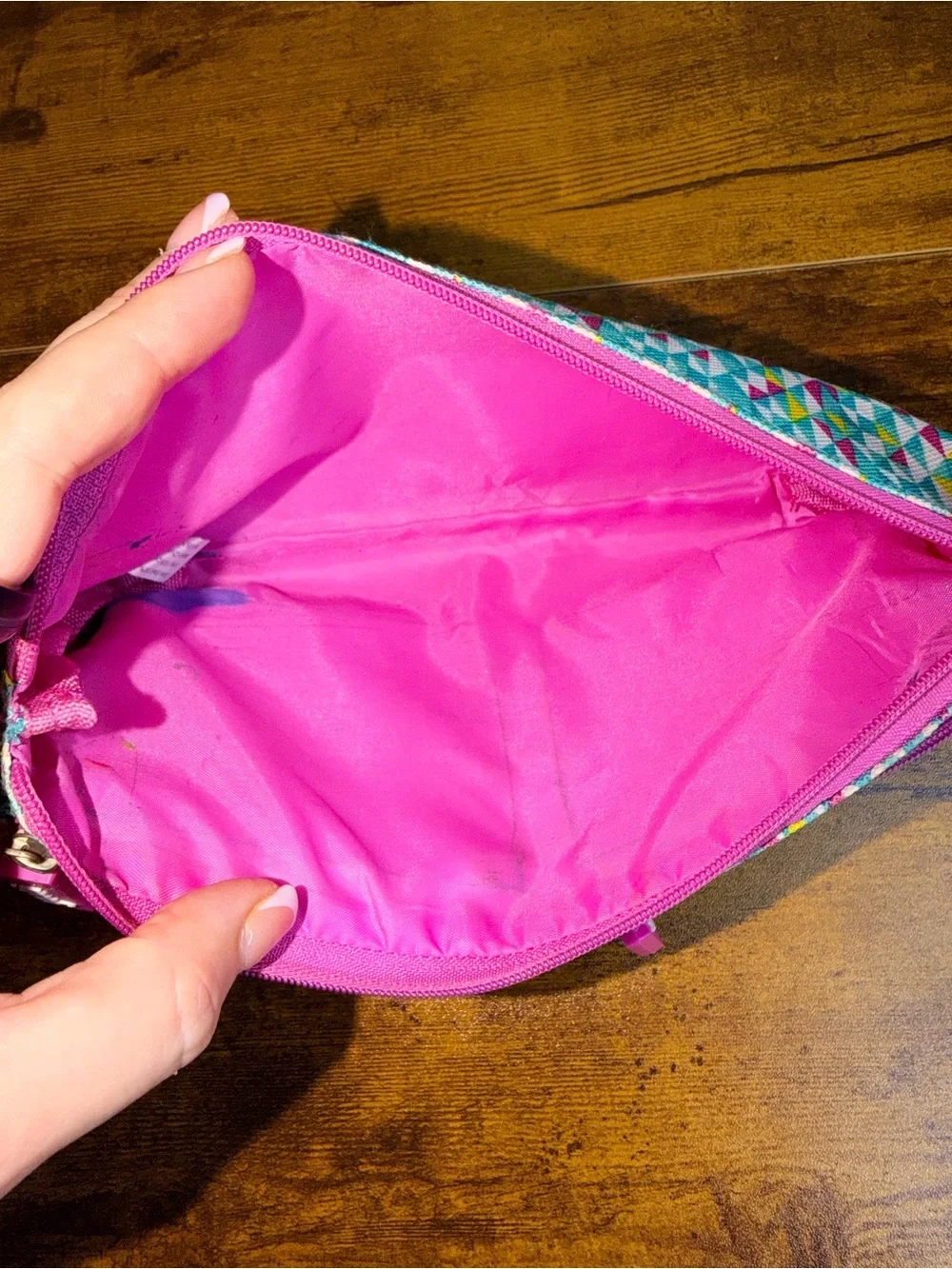 Yoobi Kids Geometric Pencil Pouch in Pink & Teal